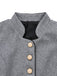 Grey 1940s Faux-Wool Stand Collar Buttons Jacket - vintage fashion, retro style
