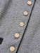 Grey 1940s Faux-Wool Stand Collar Buttons Jacket - vintage fashion, retro style
