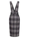 Grey 1960s Button Plaid Pinafore Dress: where 1960s romance meets her modern spirit