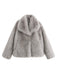 Grey 1980s Faux Fur Cropped Jacket - vintage fashion, retro style