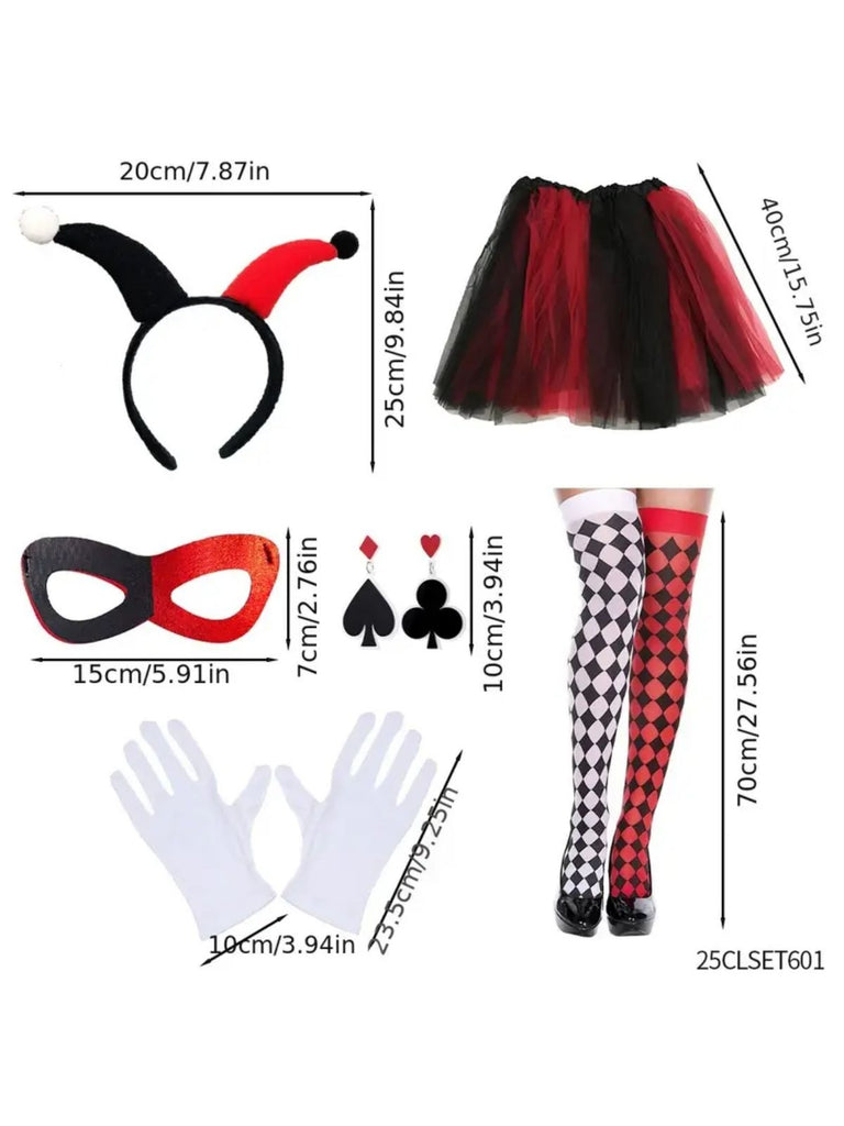 Halloween Clown Costume Accessory Set - vintage fashion, retro style