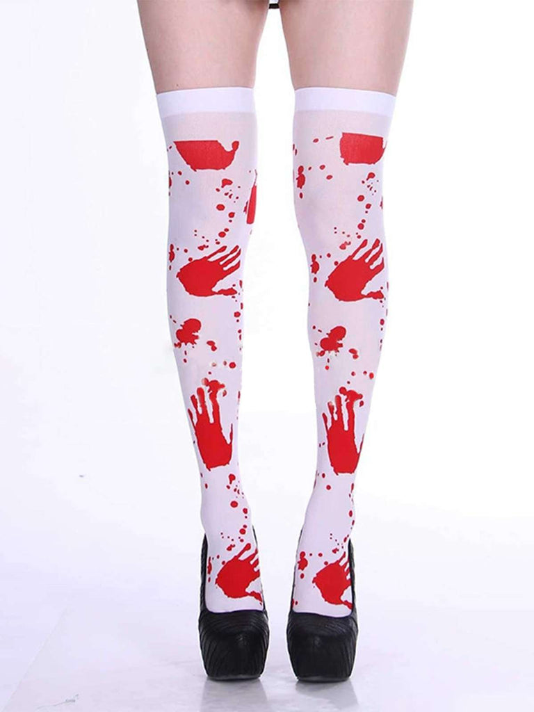 Halloween Gothic Blood Over-Knee Stocking - vintage fashion, retro style