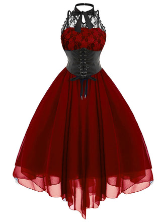 Halloween Gothic Steampunk Lace Dress — vintage elegance for the modern woman