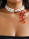 Halloween Pearl Blood Drop Necklace - vintage fashion, retro style