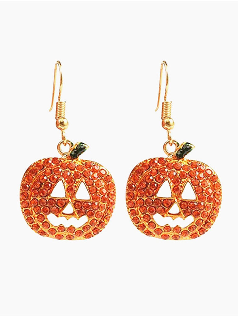 Halloween Rhinestones Grimace Pumpkin Earrings: vintage detail work for the woman who notices