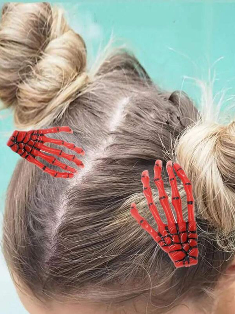 Halloween Skeleton Hand Hair Clip - vintage fashion, retro style