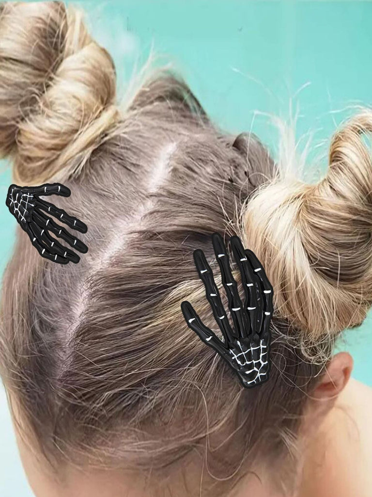 Halloween Skeleton Hand Hair Clip - vintage fashion, retro style