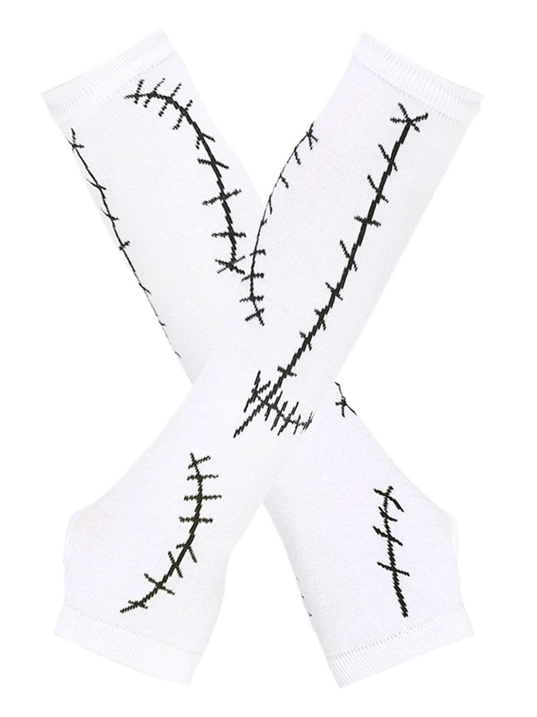Halloween Stitched Print Fingerless Gloves & Socks - vintage fashion, retro style