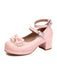 Heart Pearl Bow Mary Jane Heels - vintage shoes, retro heels