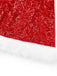 Red 1970s Christmas Sequined Off-Shoulder Plush Trim Dress