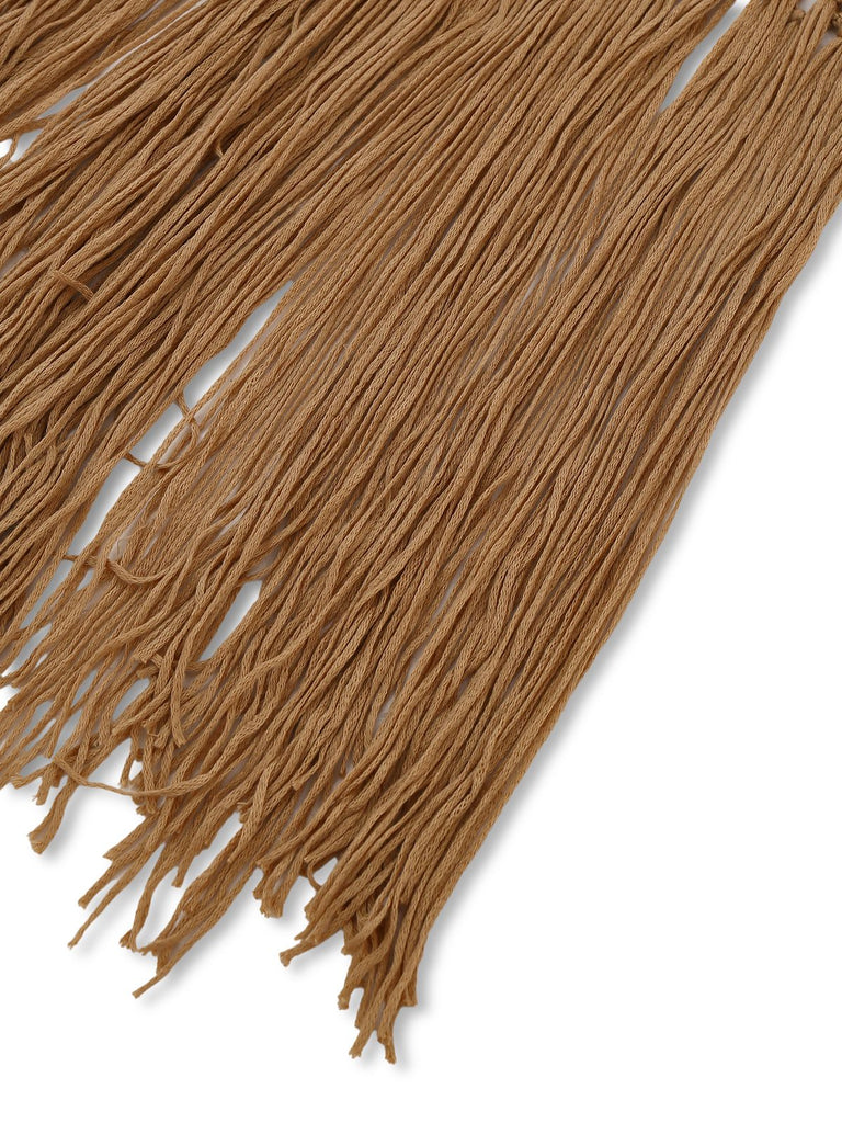 1960s Crochet Fringe Cutout Halter Bikini Cover-Up