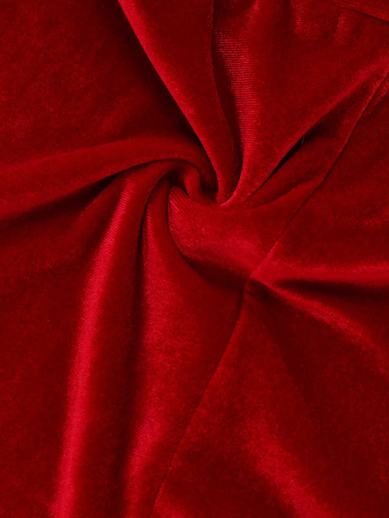 1970s Christmas Velvet Faux Fur Trim Halter Romper Set