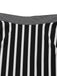 Black & White 1930s Striped High Rise Long Skirt