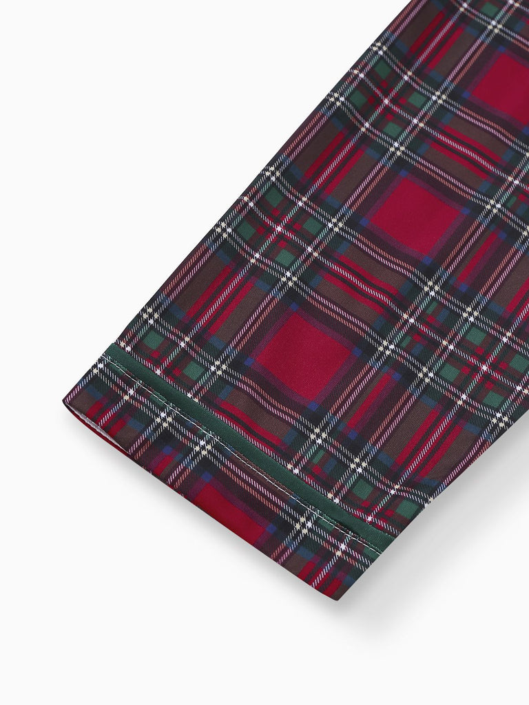 Red 1940s Christmas Plaid Pajama Set