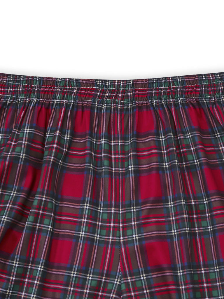 Red 1940s Christmas Plaid Pajama Set
