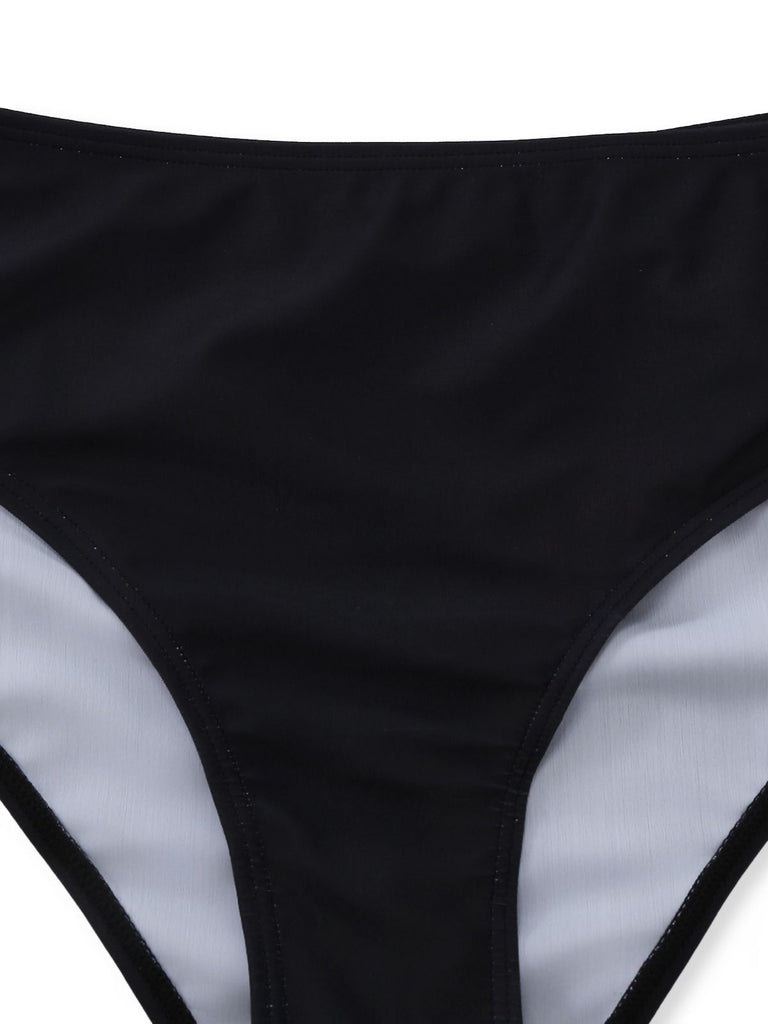 Black 1950s Explore The Beach Tankini Set