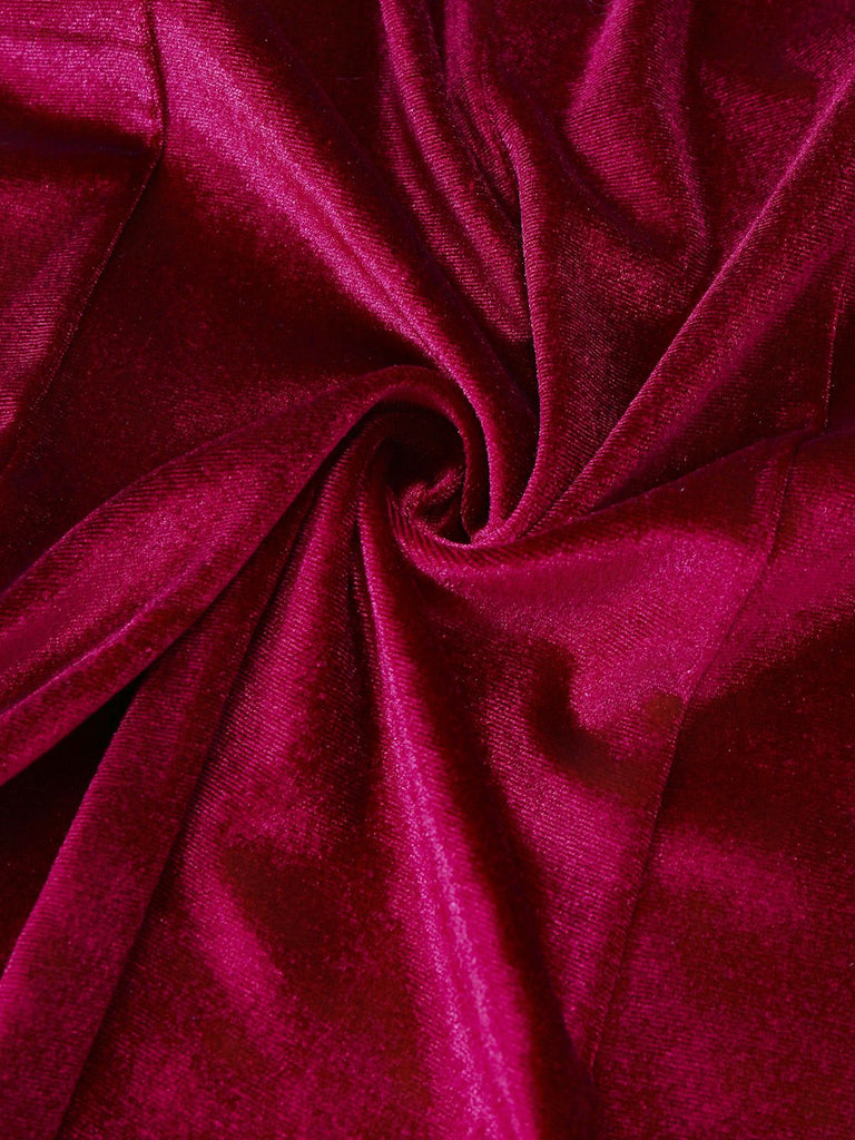 1960s Solid Velvet Long Sleeve Blazer Dress