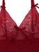 Wine Red 1950s Strap Lace Bow Nightgown