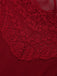Wine Red 1950s Strap Lace Bow Nightgown