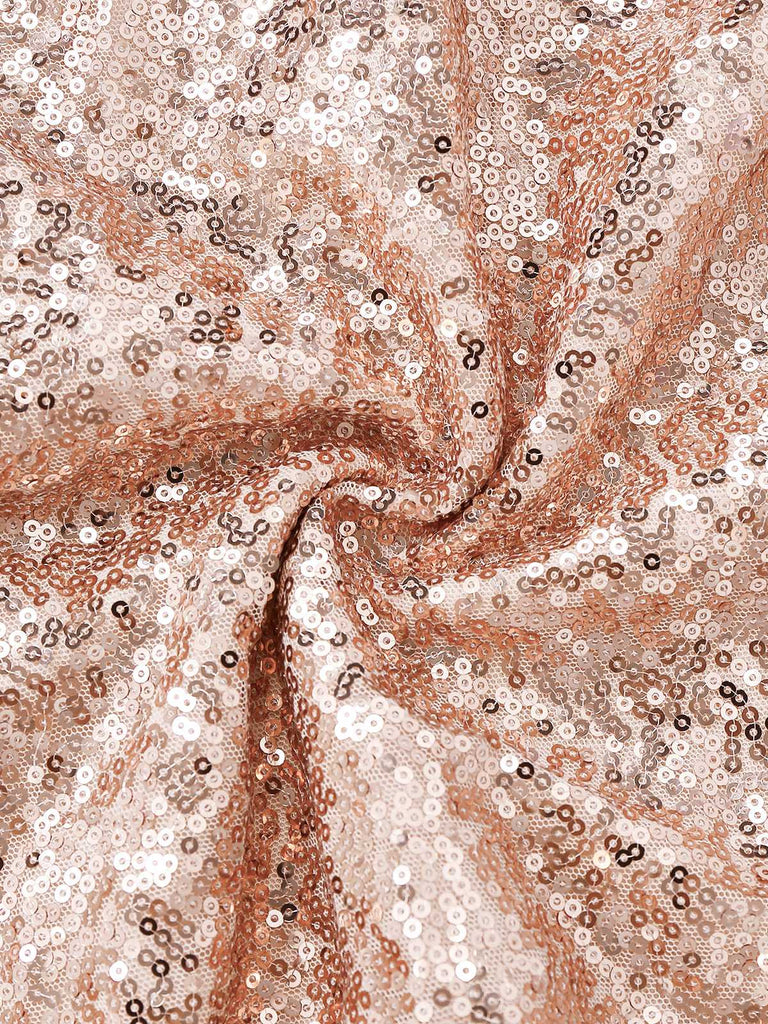 Champagne 1930s Off-Shoulder Sequin Dress