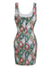 Multicolor 1970s Argyle Sequined Bodycon Dress