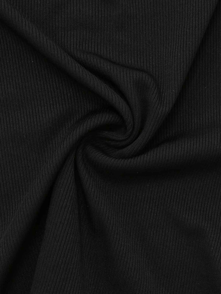 Black 1970s U-Neck Tank Top & Abstract Prints Pants