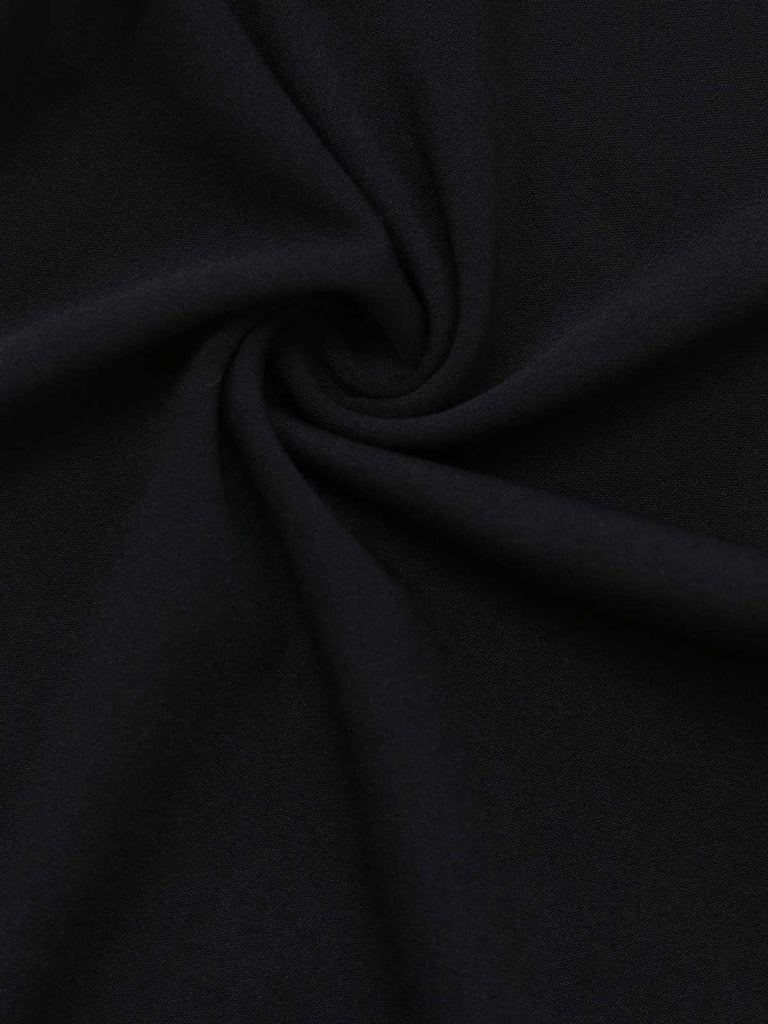 1970s Off-Shoulder Deep-V Contrast Jumpsuit