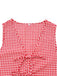 2PCS 1950s Plaid V-Neck Bind Vest & Shorts