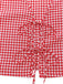 2PCS 1950s Plaid V-Neck Bind Vest & Shorts