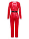1970s Christmas Santa Claus Costume Latex Jumpsuit