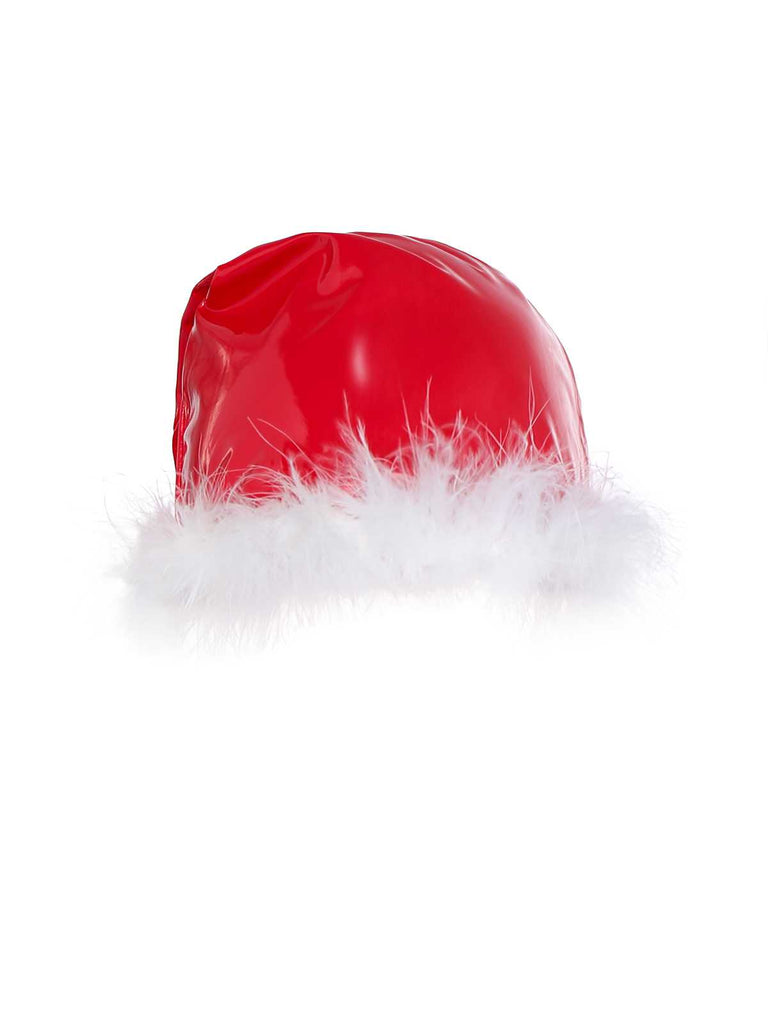 1970s Christmas Santa Claus Costume Latex Jumpsuit