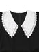Black 1960s Lace Collar Puff Sleeve Dress