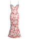 Orange 1930s Floral Strappy Maxi Dress