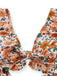 Detail close-up: 1930s 1930s Floral Ruffle Cutout Tie-Front One-Piece Swimsuit, perfect for retro themed parties, vintage fashion enthusiasts and special occasions