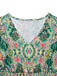 1970s V-Neck Paisley Print Ruffed Sleeve Dress