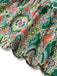 1970s V-Neck Paisley Print Ruffed Sleeve Dress