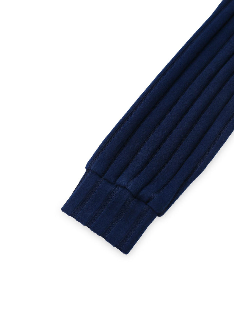 2PCS 1940s Ribbed Knit Cut-Out Hoodie Dress