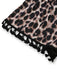 [Plus Size] Khaki 1970s Leopard Print Fringed Shorts