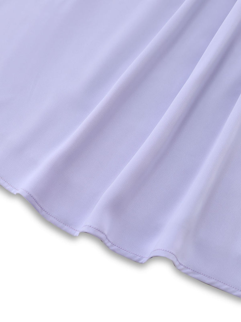 1960s Square-Neck Puff-Sleeve Smocked Stretch Mini Dress