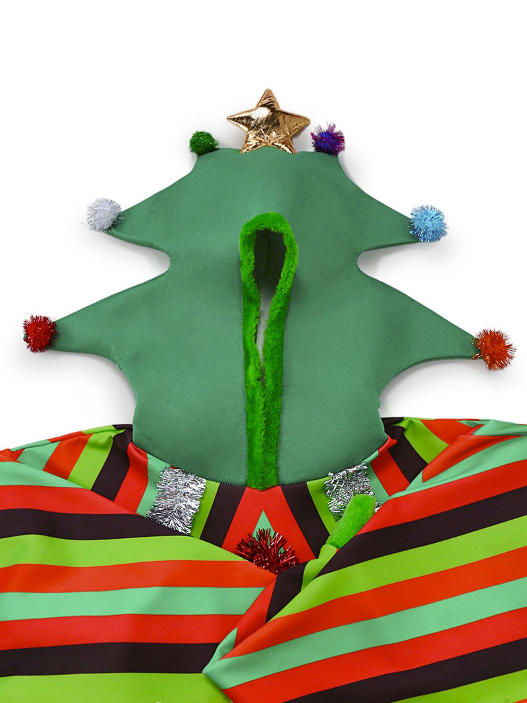 1970s Colorful Christmas Tree 3D Embellished Hoodie Sweater