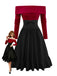 [Pre-Sale] 2PCS 1950s Off-Shoulder Knitted Sweater & Bow Skirt