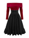 [Pre-Sale] 2PCS 1950s Off-Shoulder Knitted Sweater & Bow Skirt