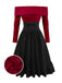 [Pre-Sale] 2PCS 1950s Off-Shoulder Knitted Sweater & Bow Skirt