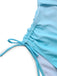 Light Blue 1940s Bow Spaghetti Strap One-Piece Swimsuit