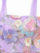 Purple 1940s 3D Floral Bow Strap Mesh Dress