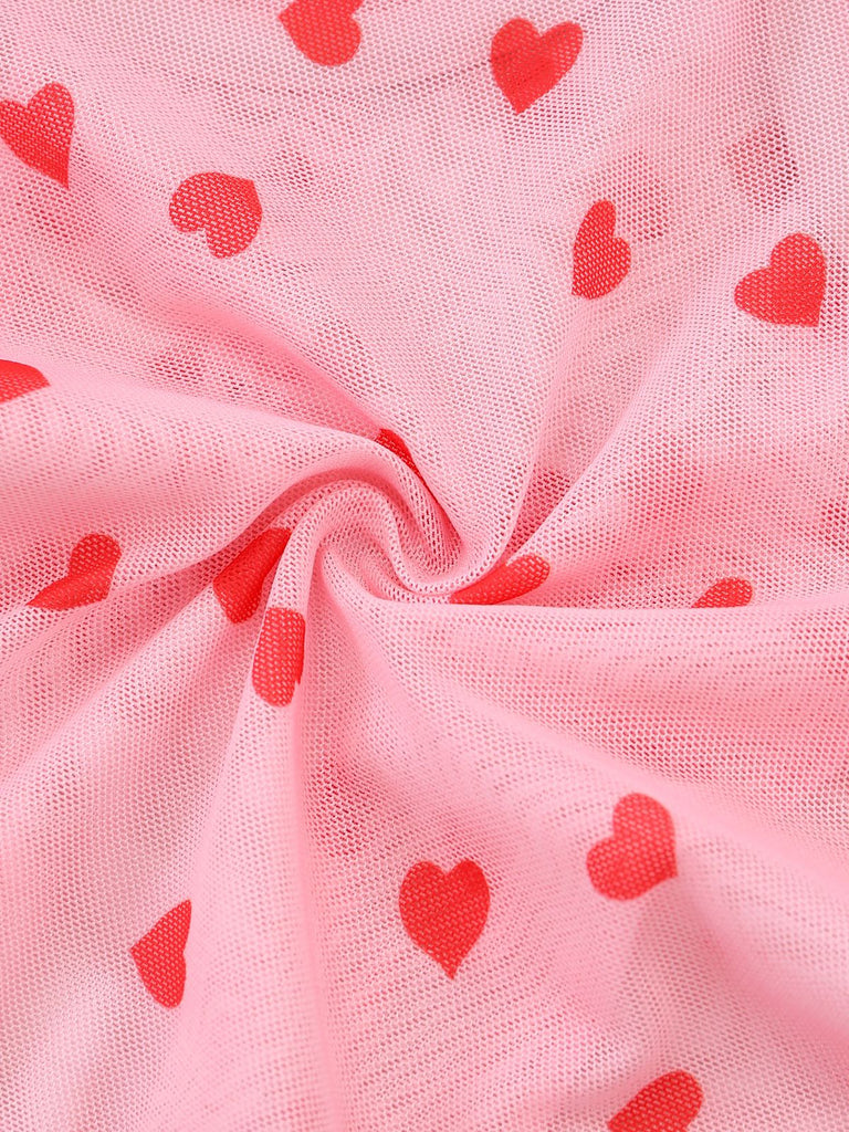 1980s Heart Lace Sheer Bodysuit Nighties