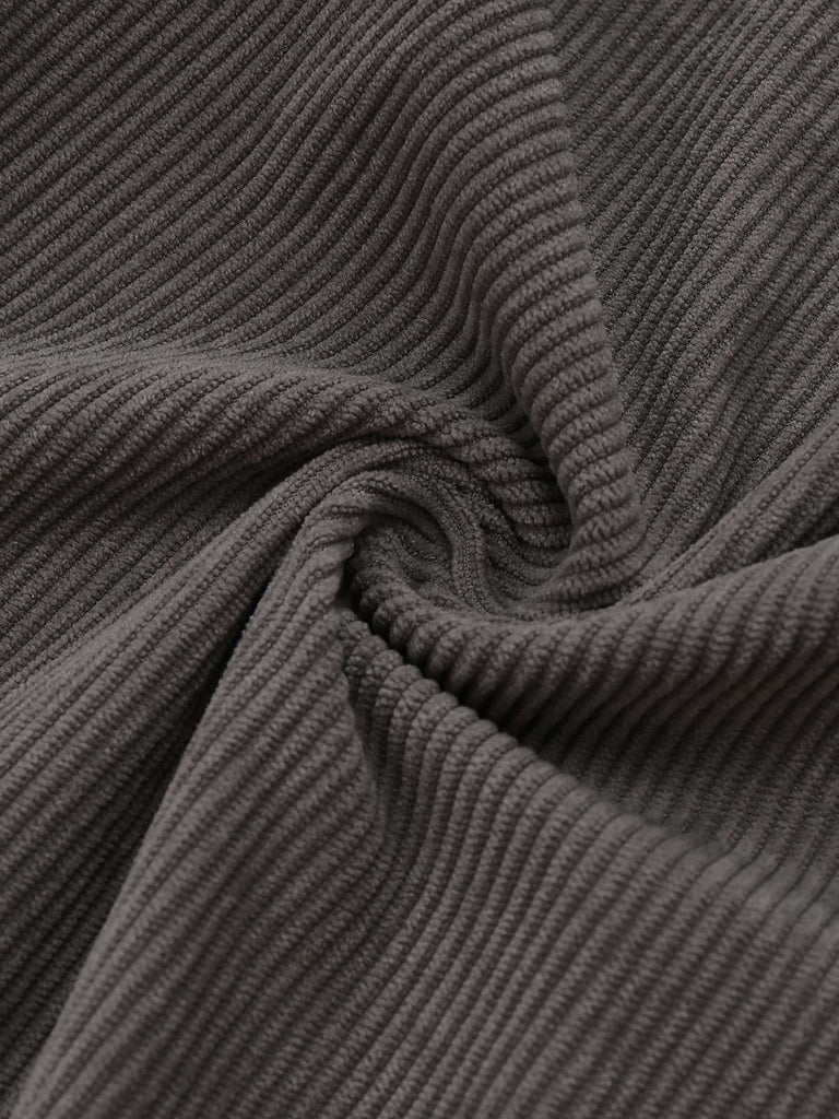 Gray 1940s Corduroy Wide-Leg Overall Jumpsuit