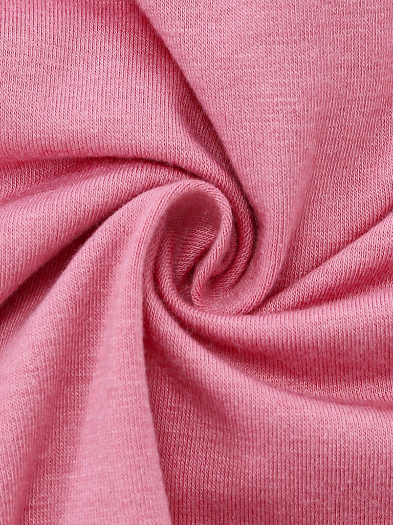 1970s Solid Button V-Neck Long Sleeve Top