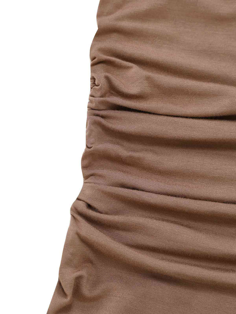 1980s Wrinkle One-Shoulder Long Sleeve Top