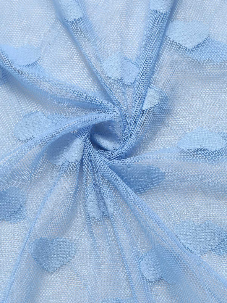 Light Blue 1930s Strap Lace Heart Nightgown